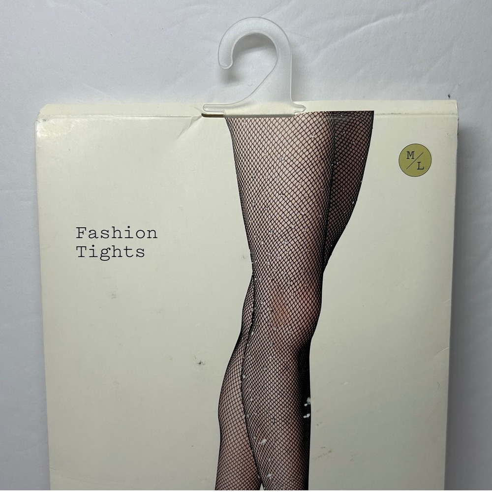 A New‎ Day Fashion Tights Black Fishnet Pattern Size M/L Brand New - Picture 3 of 9